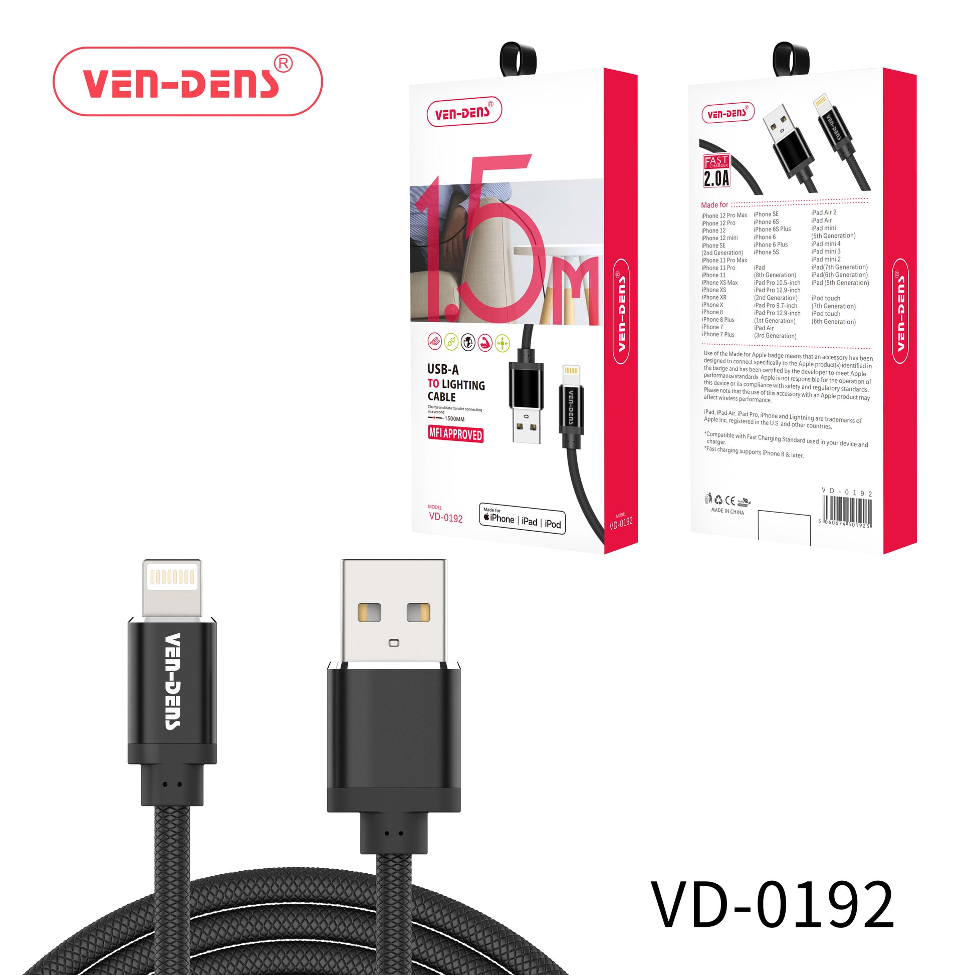 Fast-1.5M USB-A to Lighting Cable