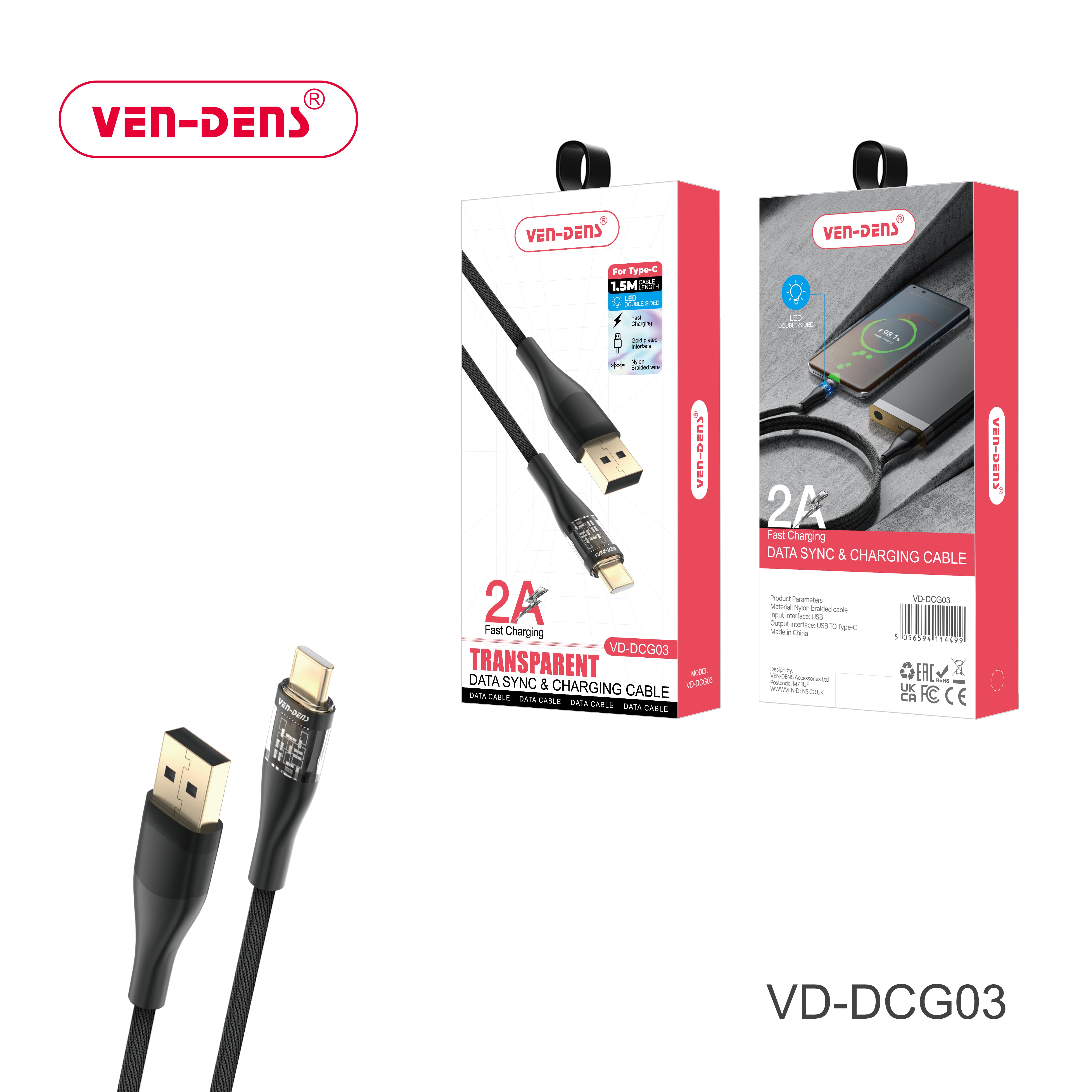 2A-Fast Charging & Data Sync Transparent