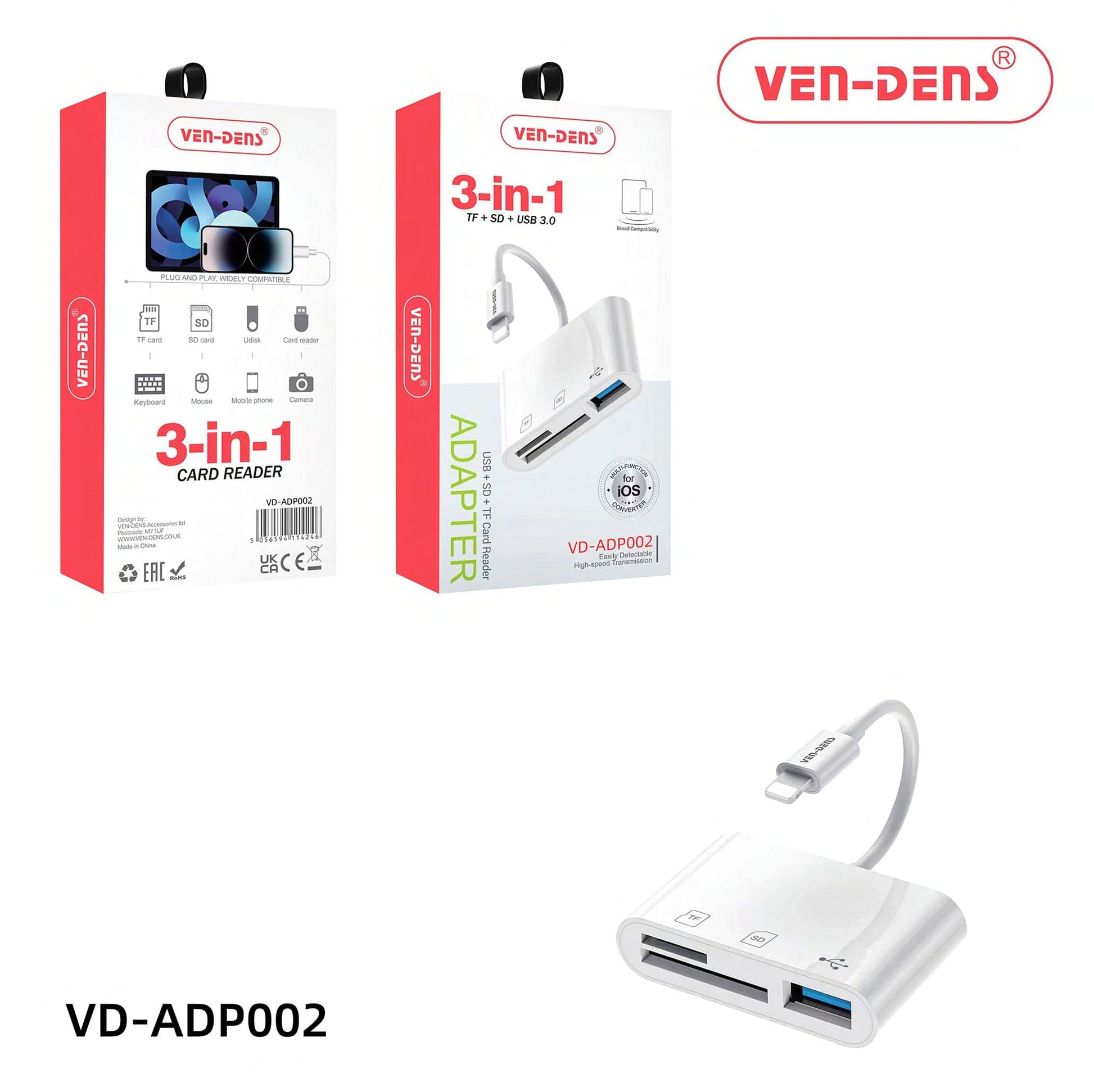Super- Fast 3-in-1 Type-C Adapter with TUF, SD, USB 3.0, & Card Reader