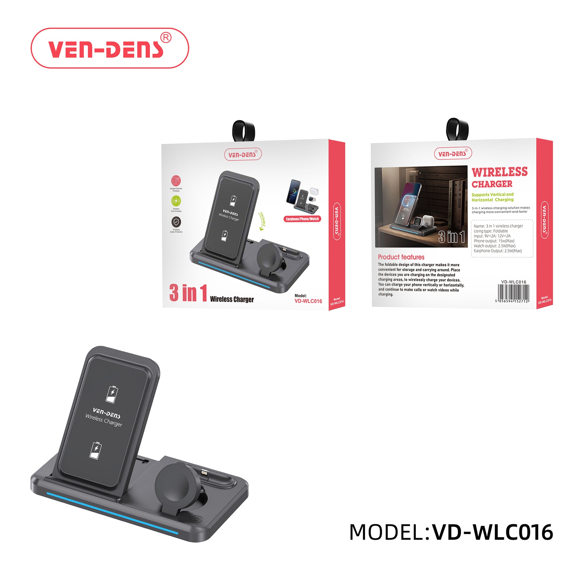 3-in-1 Wireless- Charger for Phone