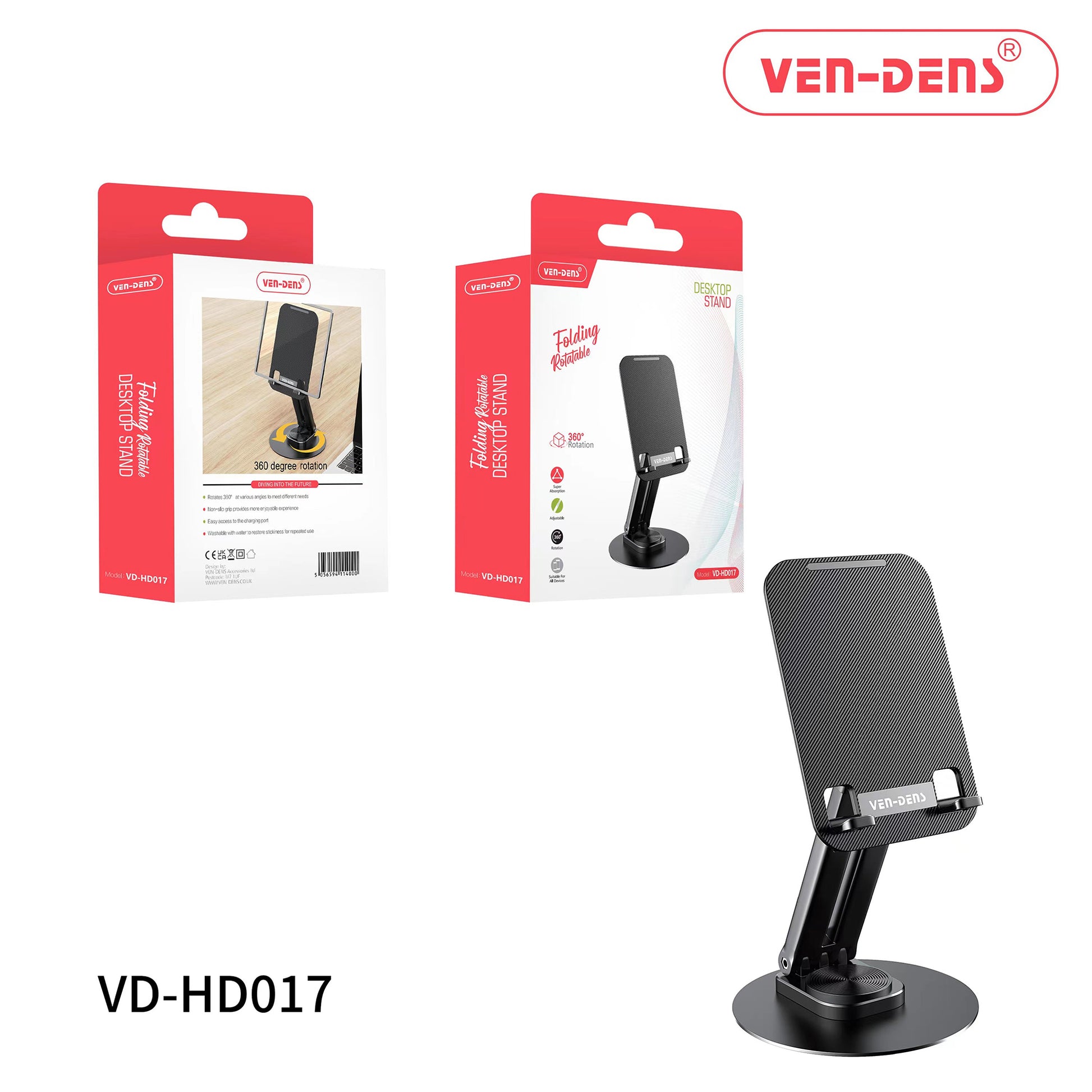 360° Rotating -Folding Desktop Stand—Compact and Versatile