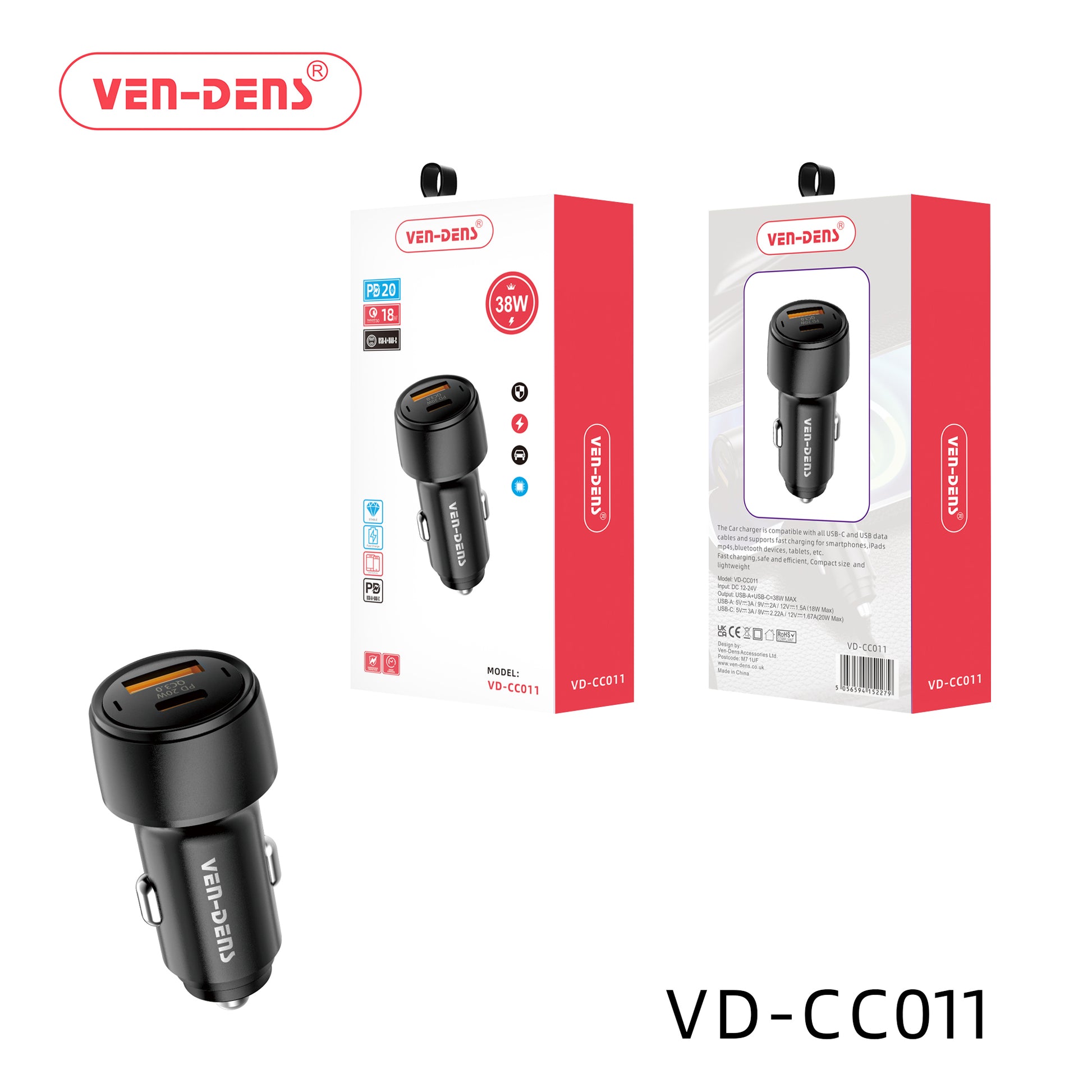 USB-C car charger—fast car charger-dual port charger