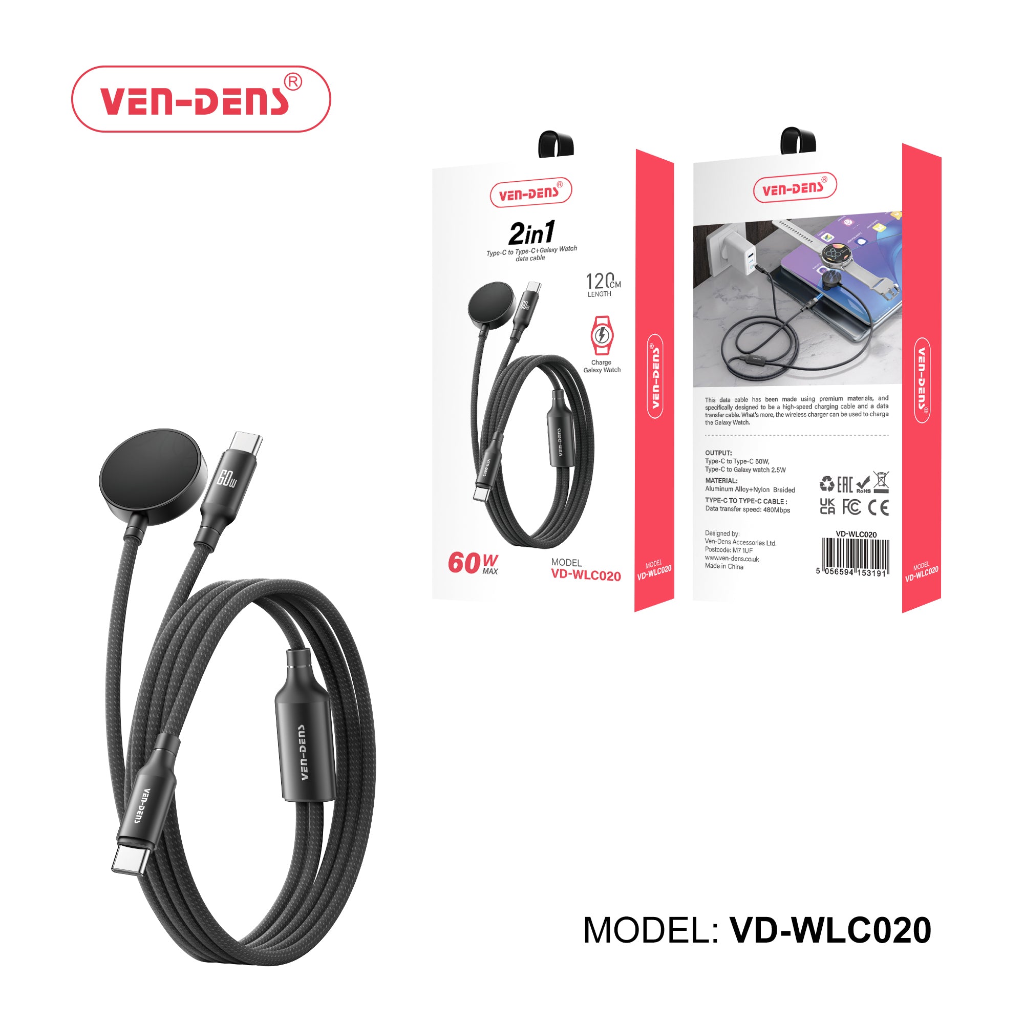 Best-60W 2-in-1 Type C to Type C