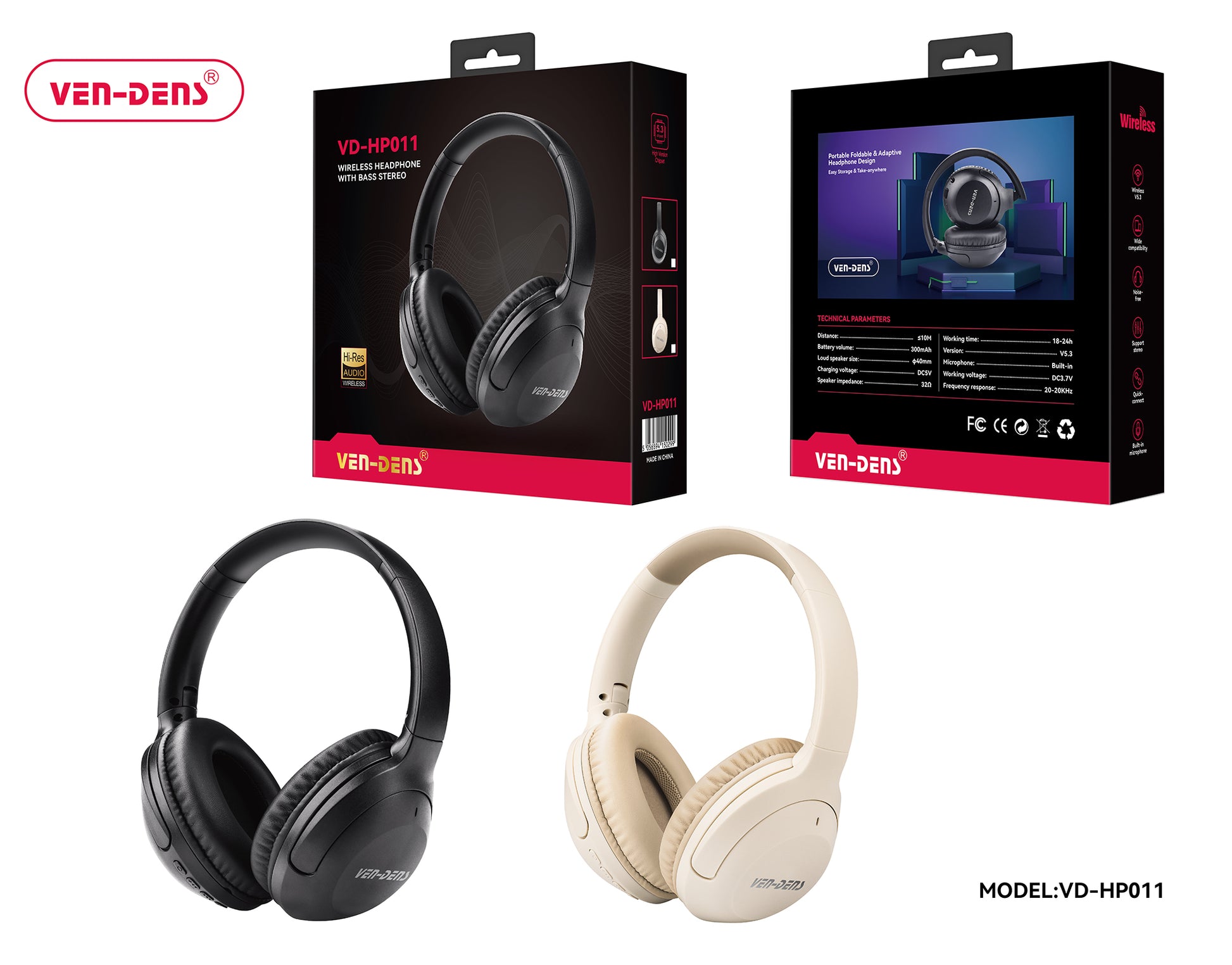 Premium -Wireless -Headphones with Deep Bass