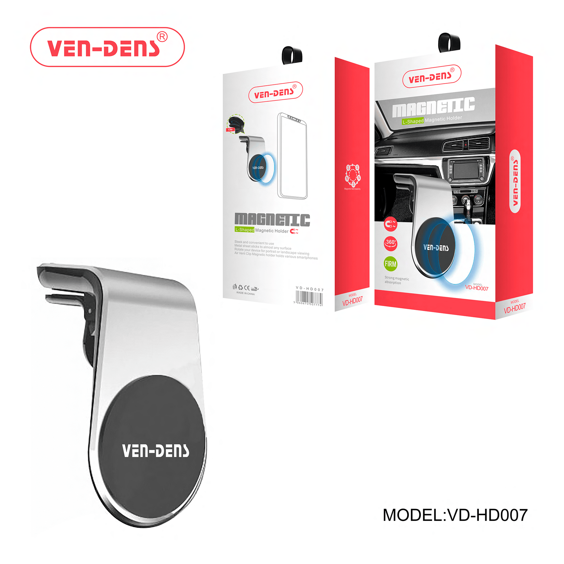L-Shaped Magnetic Car Phone- Holder, designed for a secure, hands-free driving experience.