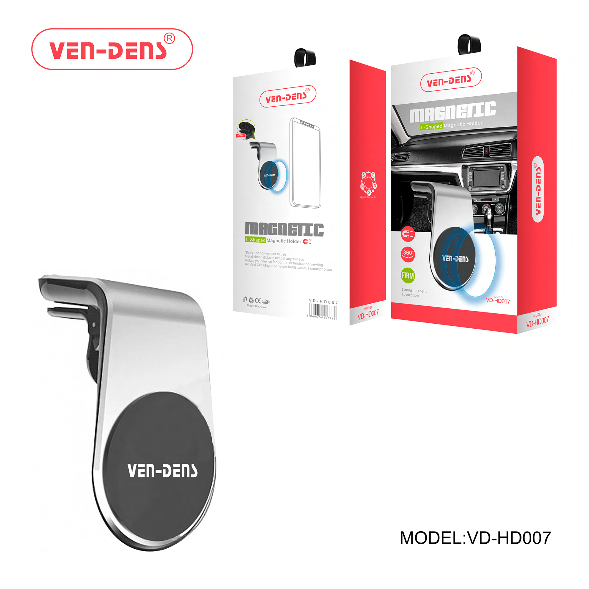 L-Shaped Magnetic Car Phone- Holder, designed for a secure, hands-free driving experience.