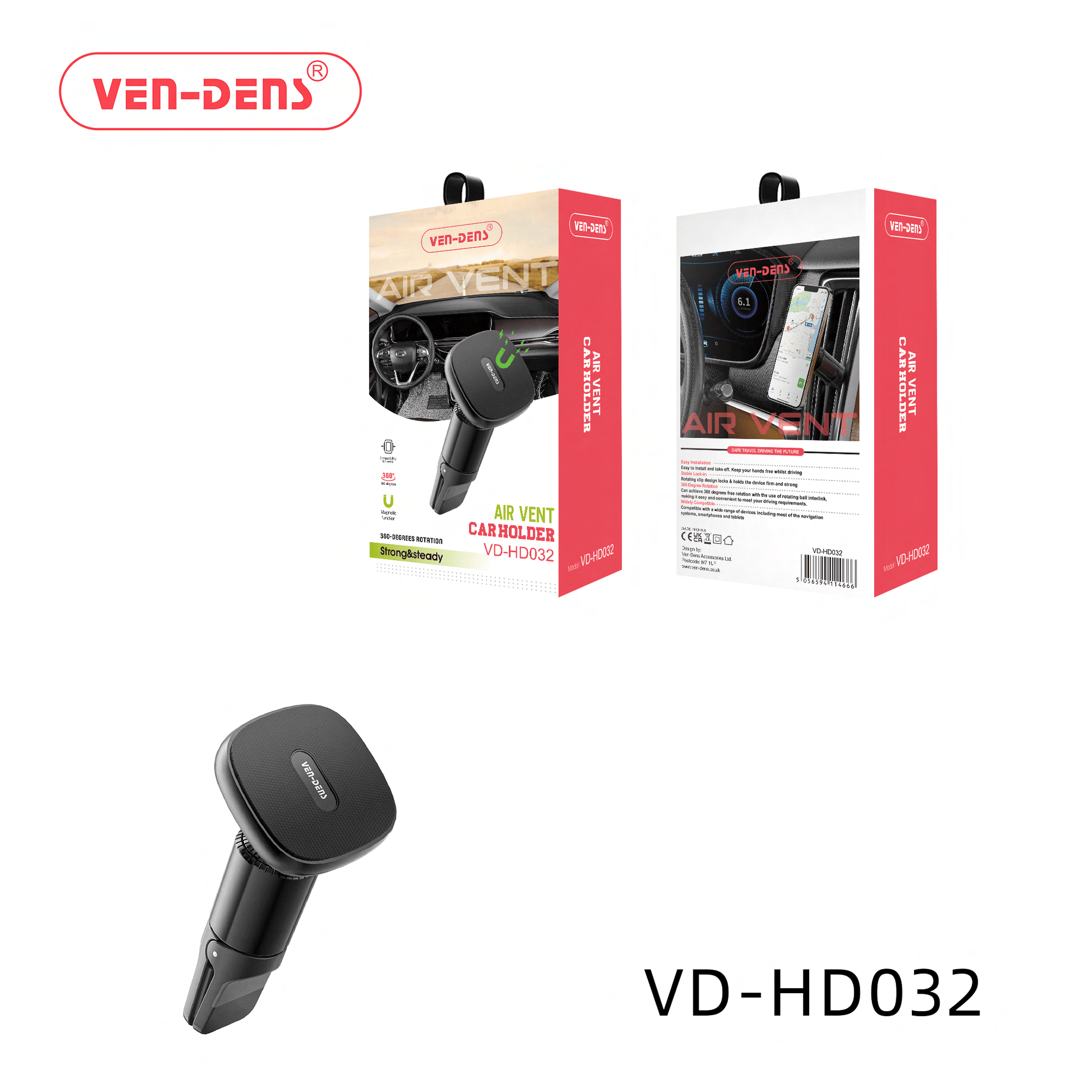 360° Rotating- Air Vent -Phone Holder—Strong Grip