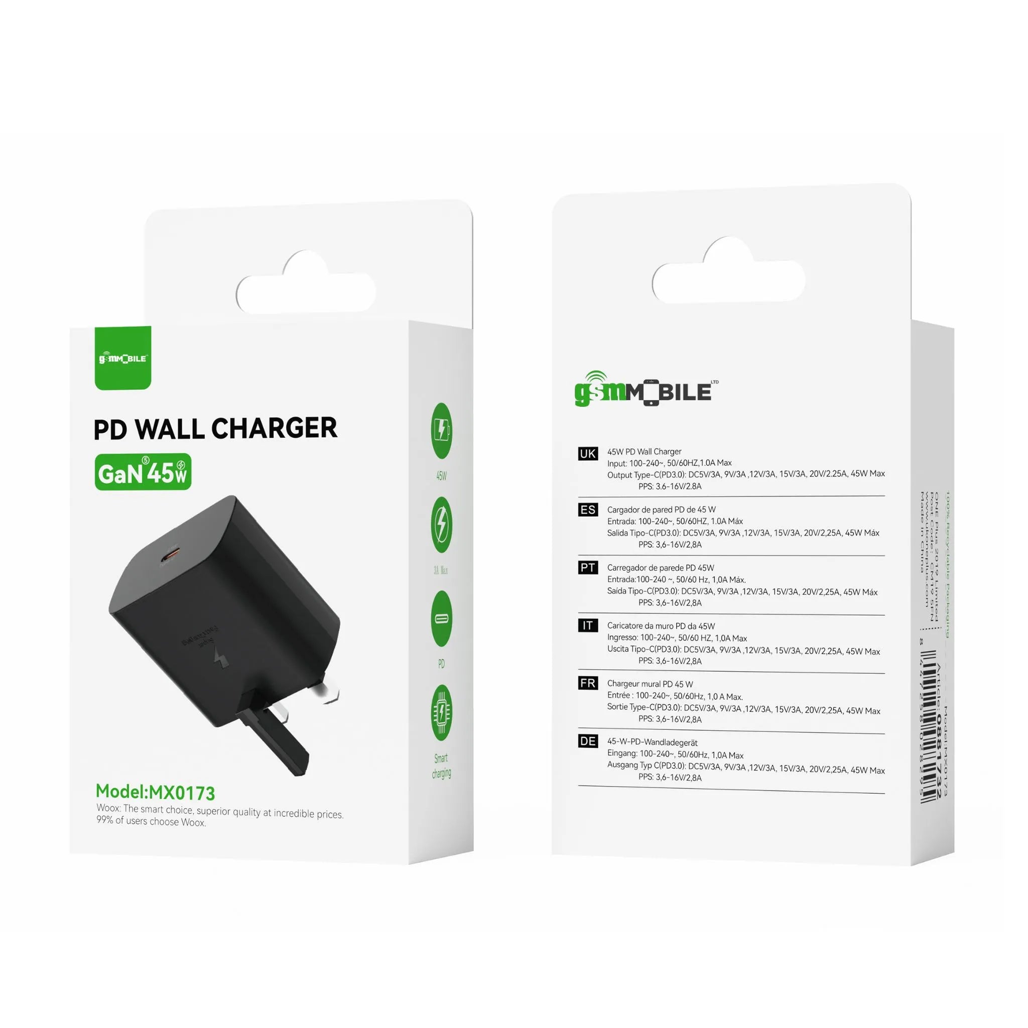 45W PD Wall Charger for Laptop | MX0173