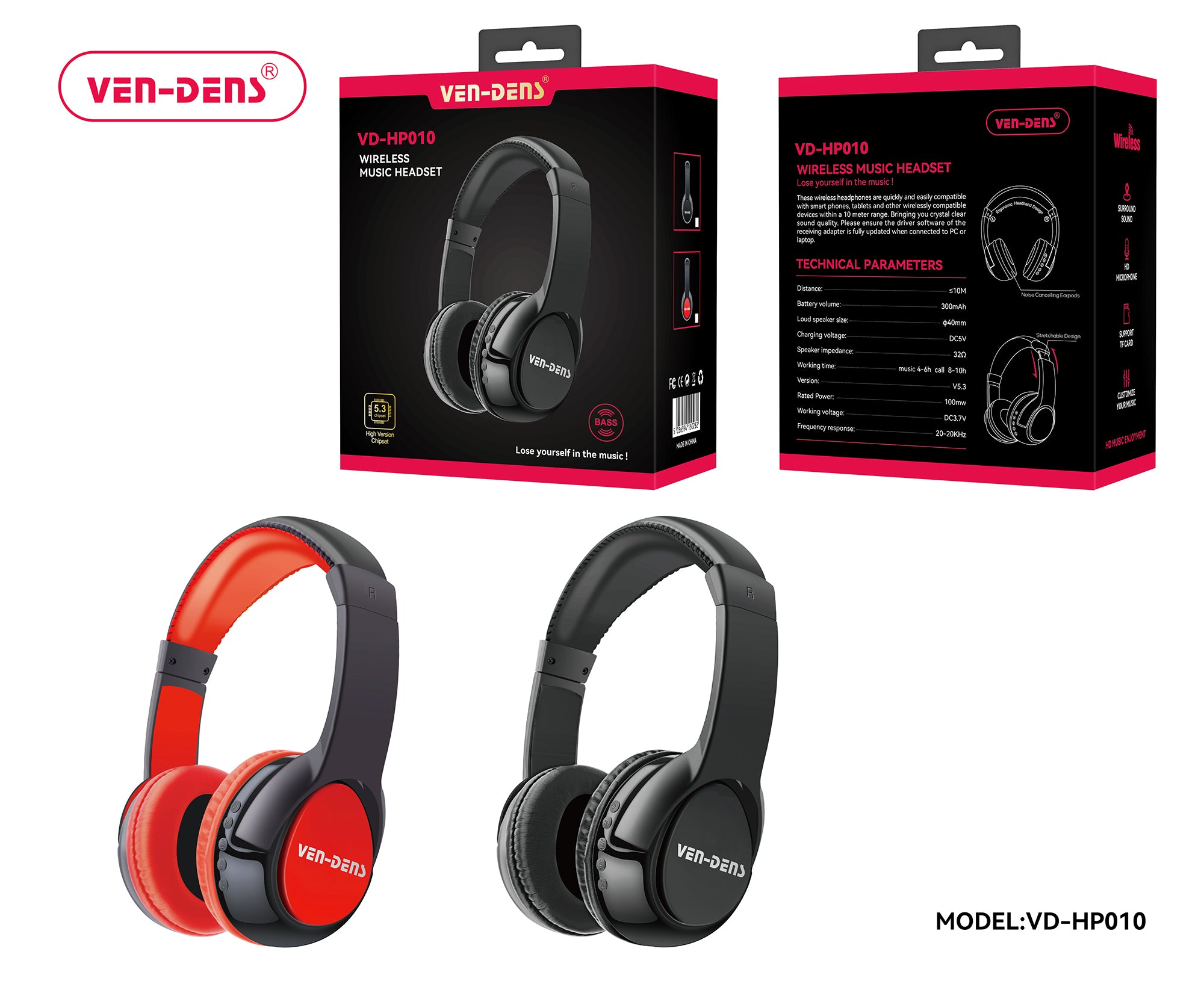 5.3-Chipset Wireless-Music Headset