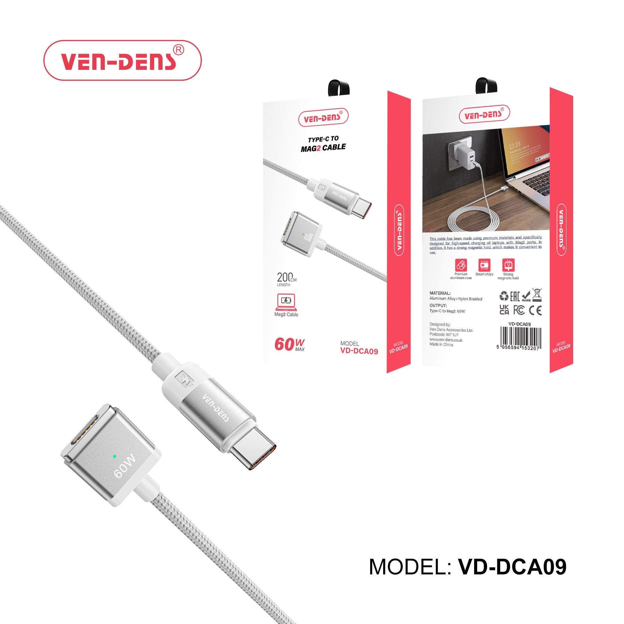 60W Max-Type-C to Mega2 Cable, 200cm – Fast Charging & Data Transfer