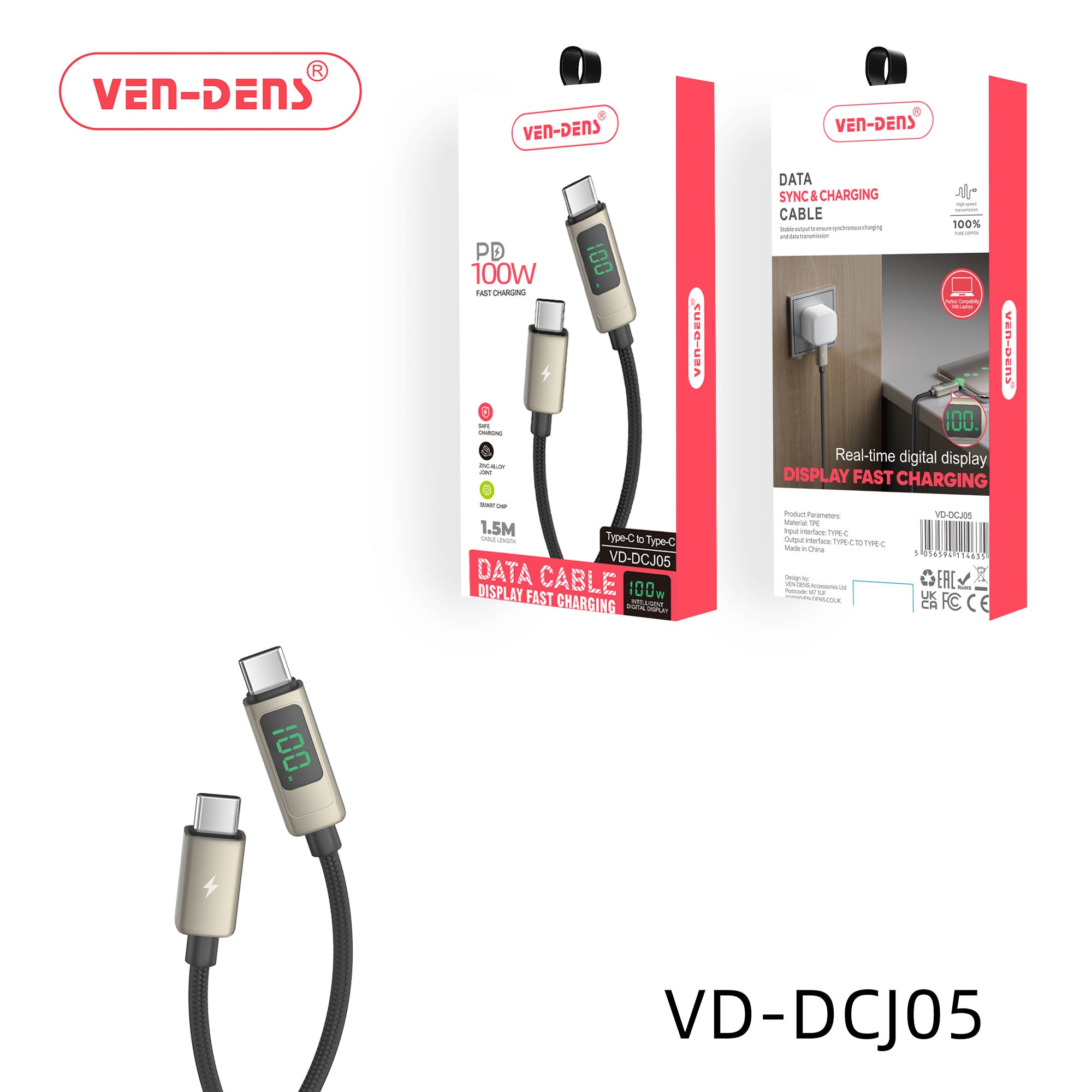 100W- Fast- Charging & Data Sync Type-C to Type-C Cable