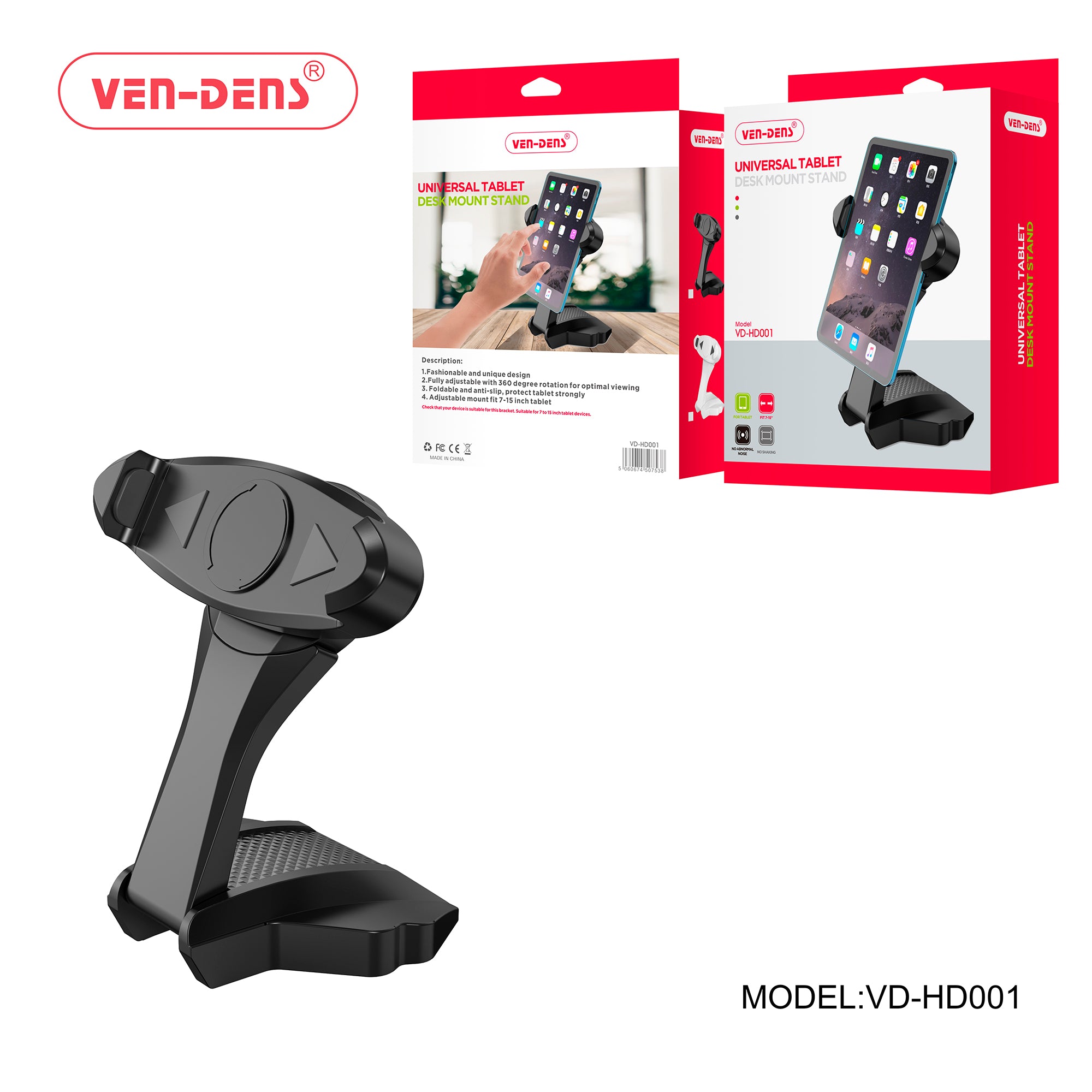 Universal Tablet -Car Holder & Desk Mount Stand