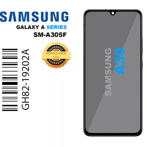 Genuine Samsung Galaxy A30 (SM-A305F) lcd and touchpad in black - part no: GH82-19202A